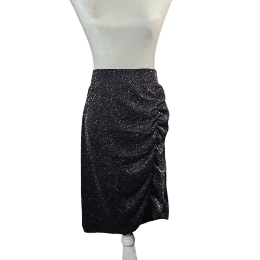 TORRID At The Knee black Glitter Knit Cinched Bodycon Skirt SIZE 26 new year